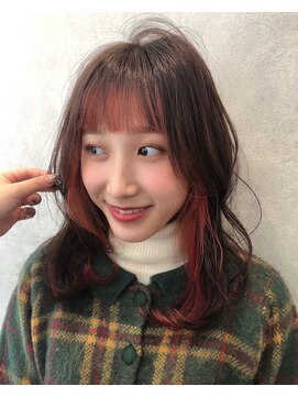 ジーナ セントラル銀座(Zina) フェイスフレーミング＊インナーカラー＊レッド【ZinaCENTRAL】