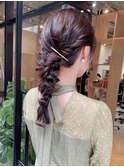 編み下ろしヘアアレンジ