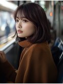 ☆オリーブグレーココアベージュ小顔クラゲヘアー/黒髪/髪質改善