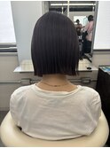 ヘイリーボブ　切りっぱなし　ブリーチ無しラベンダーカラー