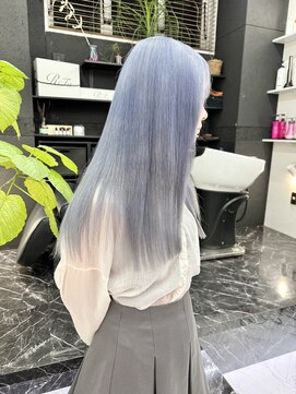 チュダック(ChuDuck) 韓国風《ペールブルー》ハイトーン/ケアブリーチ/ダブルカラー