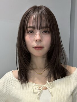 ノク 渋谷(nok) ミディアムレイヤー_くびれヘアアプリコットオレンジ