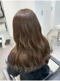 【hao渋谷】透明感オリーブベージュカラー × ゆるふわウェーブ