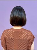 大人ショートボブ/内巻きボブ/グレージュ/ナチュラルカラー