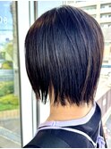 切りっぱなし × ショートボブ