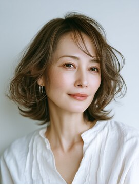 クラゲヘアー/小顔/ココアベージュ/オリーブグレー/川西