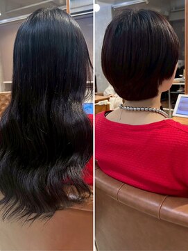 【ビフォーアフター】エクステ/ロングレイヤー/黒髪ヘア