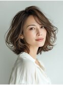 クラゲヘアー/小顔/ココアベージュ/オリーブグレー/川西