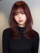 ローレンアンドパレード 並木坂店(Lauren&Parade) 前髪カット ワンホンレイヤー レッドブラウン 透明感カラー 20代