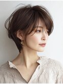白髪ぼかし脱白髪染め似合わせショートボブ40代50代60代