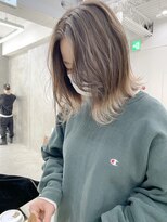 ソーコ 渋谷(SOCO)&nbsp;裾カラーイルミナカラー外ハネボブミルクティーベージュ