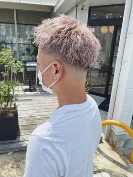 チェレ ロッソ 金剛店(Chere rosso) メンズハードツイストパーマ×ハイトーンピンクベージュ