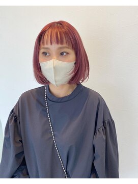 エンリッチヘア(enrich hair) ボブ　フェイスレイヤー　ダブルカラー　ピンクバイオレット