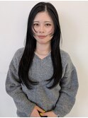 ロングレイヤー/顔まわりレイヤー/フェイクブラック