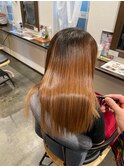 艶々酸性ストレート[デザインカラーレイヤーカットウェットヘア