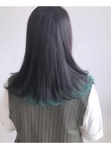 #裾カラー#グリーンカラー#ロングボブ
