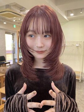 ガーデン 渋谷(GARDEN) ダブルカラー　ピンクベージュ　暖色　レイヤーカット