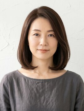 と和 巣鴨 40代◎白髪・細毛カバー乾かすだけで整う大人の上品ワンレンボブ