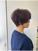 大人可愛い40代50代60代くびれショートボブ白髪ぼかし大鷲