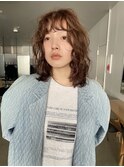 ミディアムパーマレイヤーボブウェーブパーマ