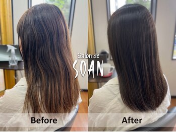 サロン ド ソアン(Salon de SOAN)の写真/お客様をサポートしたいから一人一人の髪質やクセを見極め、あなたに似合うスタイルをご提案します♪