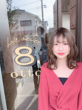 ヘアアトリエオット(hair atelier 8 otto) シースルーバングに波打ちウェーブのモテ.愛されヘア