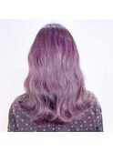 mowen 南堀江　パープルカラー×セミウェットウェーブ×艶髪