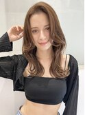 韓国風ヘア 外国人風ヘア くびれヘア ミルクティーブラウンM818