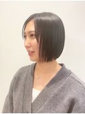 【松戸 藤原】ぱっつとボブ　黒髪　前髪なし