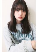 アッシュグレージュのこなれセミロング♪