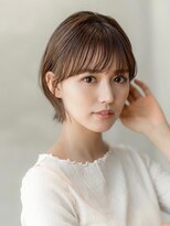 ハバナ 渋谷(HAVANA)&nbsp;20代30代大人可愛いグレージュカラー斜めバングショートボブ