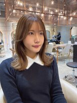 ロンド エスポワール 錦糸町(Lond espoir)&nbsp;黒髪レイヤーロンググレーベージュ前髪パーマ【韓国ヘア鈴木颯】