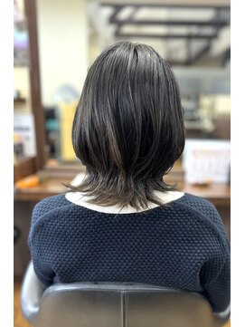 びゃんびゃん 江端店 似合わせカット/大人ガーリー/ダークアッシュ/デザインカラー