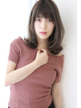 ルー(Luu) グレージュカラー斜めバング神戸/東灘/住吉/御影/岡本/摂津本山