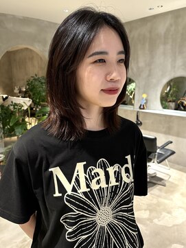 ハウ 心斎橋(how) ロング顔周りレイヤーカット小顔カット艶髪20代30代40代