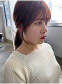 【顔周りカット】【韓国ヘア】【ピンクカラー】