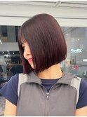 ボブミルクティーベージュブリーチダブルカラー堀江