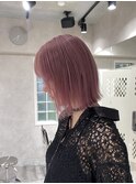 【藤沢】ホワイトピンクカラー/ラベンダーピンク/ハイトーンボブ