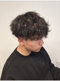 刈り上げマッシュ波巻きツイストスパイラルパーマ