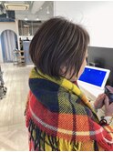 トレンド髪型前下がりショートボブ30代40代ヘアスタイル丸顔面長