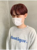 マッシュショート、ピンクベージュ、ミニマムショート
