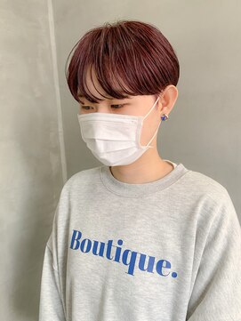 テトヘアー(teto hair) マッシュショート、ピンクベージュ、ミニマムショート