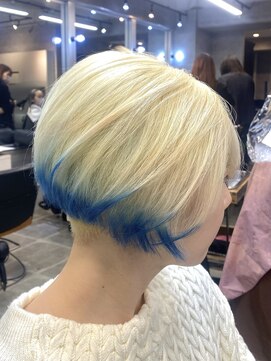 キャラ シャローネ 池袋(Chara Chalone) デザインブルーカラー/抜きっぱなしブリーチ【岸雄一】