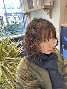 アンソル オブ リシェール(N'SOL of RICHAIR) ミディアムパーマ/ウェーブパーマ/前髪/ベージュ/南越谷