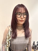 ローネス(LONESS) レイヤーカット ウルフヘア ハッシュカット 葡萄カラー