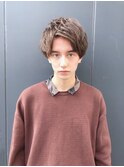 アップバング×マッシュスタイル