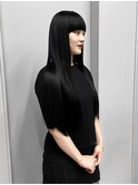 long/黒髪ロング 前髪 ラウンド スーパーロング