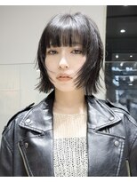 ミンクス渋谷スマートサロン(MINX shibuya smart salon)&nbsp;小顔エッジレイヤーボブ × ダークグレージュ