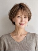 白髪ぼかし脱白髪染め大人ショート40代50代60代