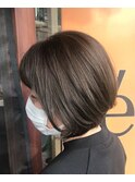 前下がりボブ×ピスタチオブラウン